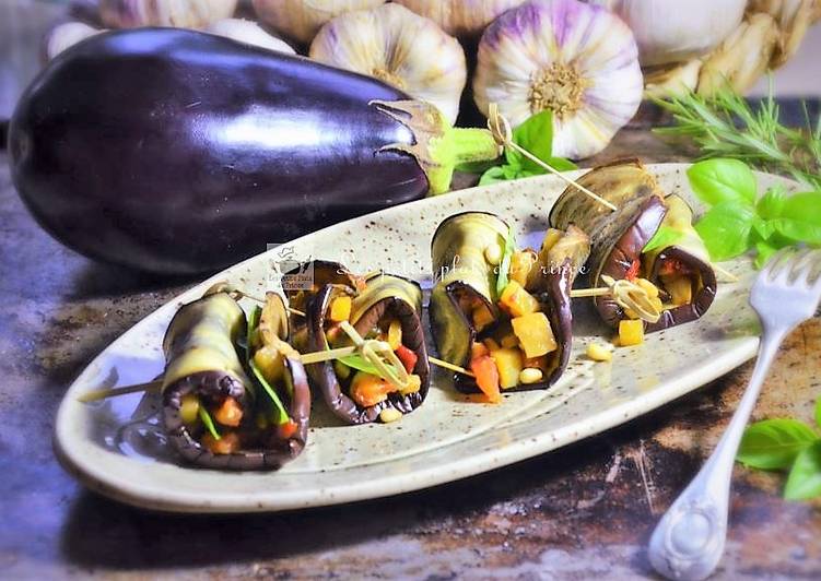 Étapes pour Faire Parfait Roulés d&#39;aubergines végétariennes