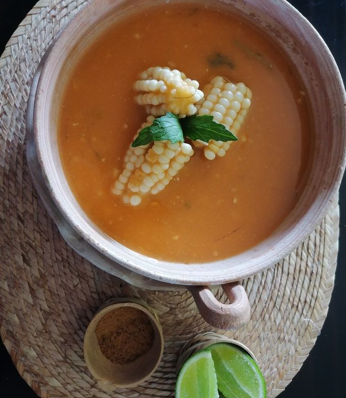 Una foto de Chile atole