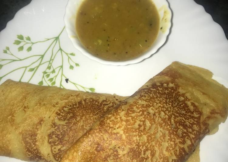 How to Make Speedy Moong Dosa with sambhar
