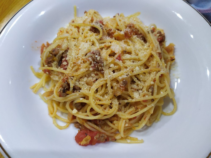 Cara Membuat Spaghetti bolognese dengan saos tomat homemade Ekonomis Untuk Jualan