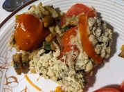 Une photo de crumble salé tomates