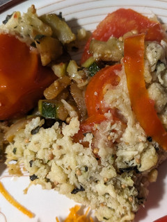 Une photo de Crumble courgette-tomate