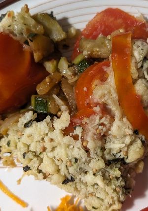 Une photo de Crumble courgette-tomate