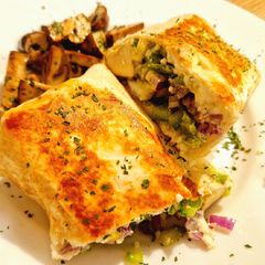 A picture of Creamy Mushroom Burrito (Vegetarian).