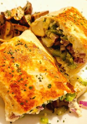 A picture of Creamy Mushroom Burrito (Vegetarian).