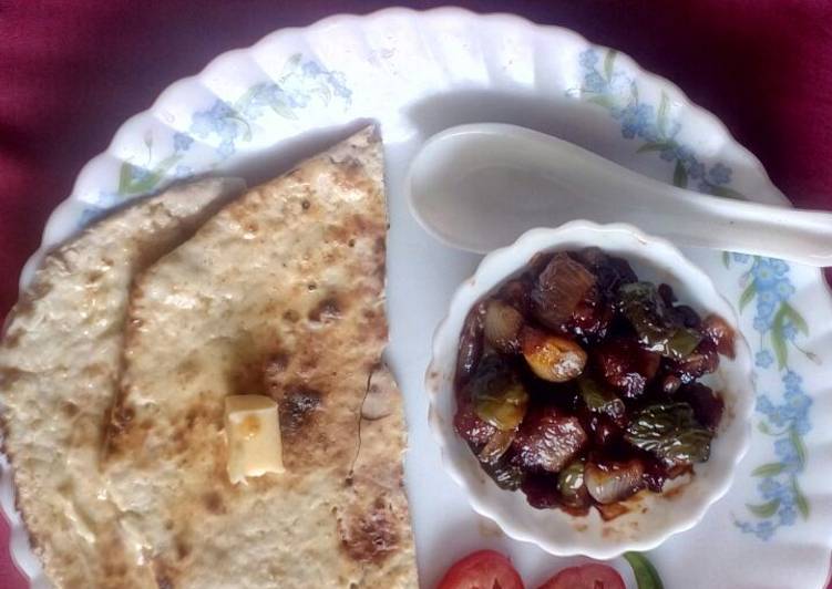 How to Prepare Homemade Butter naan with chilli soyabin