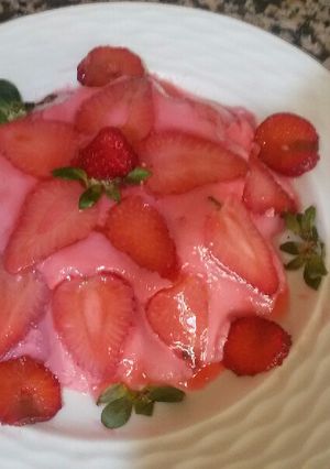 Une photo de Flan aux fraise