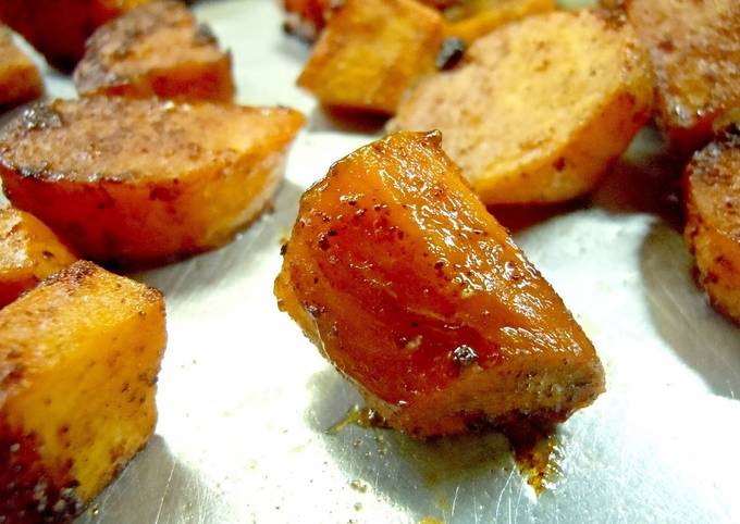 Cinnamon honey roasted sweet potatoes