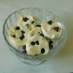 Pineapple ice cream with chocolate chips A picture of Pineapple ice cream with chocolate chips.