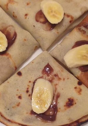صورة لوصفة كريب ببيضة واحدة بنوتيلا والموز