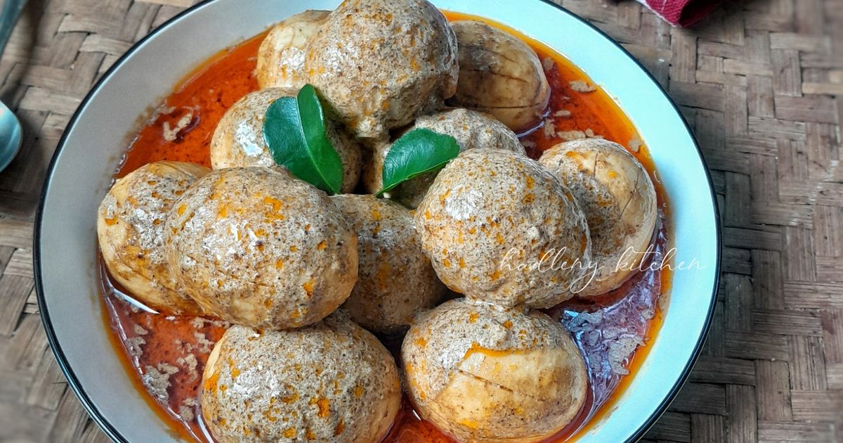 Telur Bumbu Rendang Instan (dengan susu evaporasi)