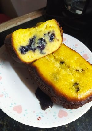 Una foto de Budín de arándanos