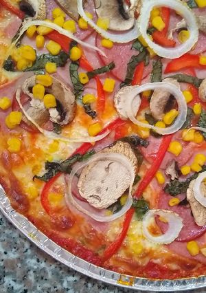 Una foto de Pizza con masa de Coliflor