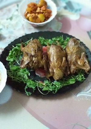 صورة لوصفة حمام محشي رز بكبد وقوانص