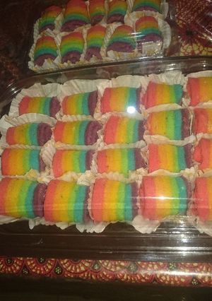 Foto resep Mini Rainbow Roll Cake
