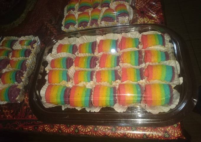 Mini Rainbow Roll Cake