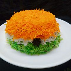 A picture of Tiranga pulao.