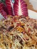 Fettuccine allo speck con radicchio, speck e noci ♡ ⛄🎁🎄🎅