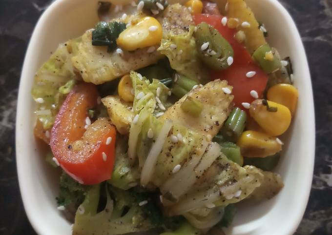 Recipe of Speedy Sesame stir fry vegetable salad