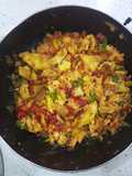 Stewed scrambled eggs