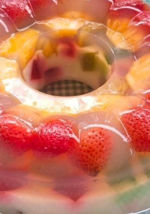 Foto resep Puding Buah Kombinasi Mozaik