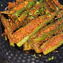 A picture of Masala Fried Crispy Okra.