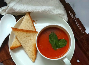 A picture of Vegan Cream of Tomato Soup.