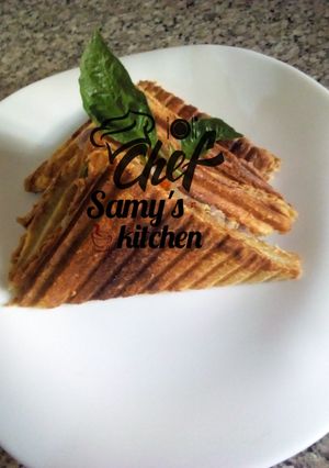 A picture of Egg and sardine sandwich.