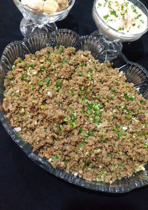 A picture of Hara lehsan(memoni dish).