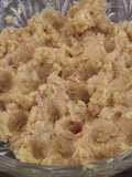 Puré de camote con atún y crema de cacahuate San Valentín