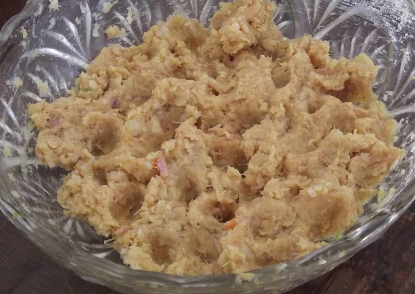 Puré de camote con atún y crema de cacahuate San Valentín