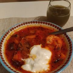 A picture of Turkish seafood soup ♪.