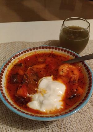A picture of Turkish seafood soup ♪.