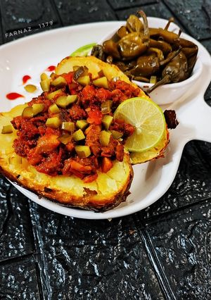 عکسی از دستور سیب زمینی کبابی