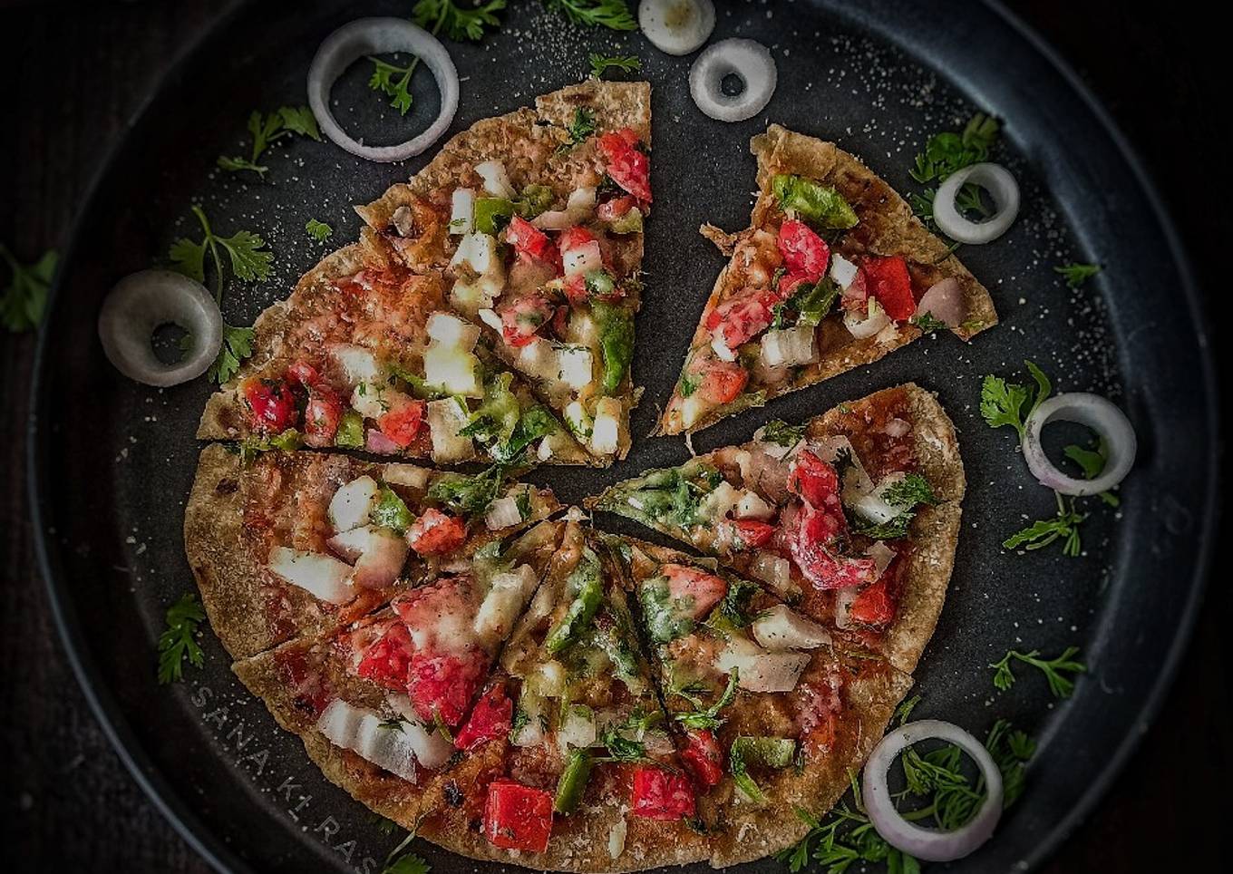 Cheesy Chapati Pizza