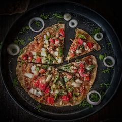 Cheesy Chapati Pizza A picture of Cheesy Chapati Pizza.