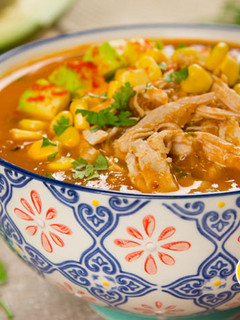 Una foto de Crema de tomatemexicana con pollo