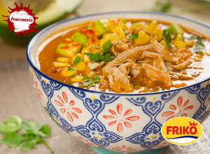 Una foto de Crema de tomatemexicana con pollo
