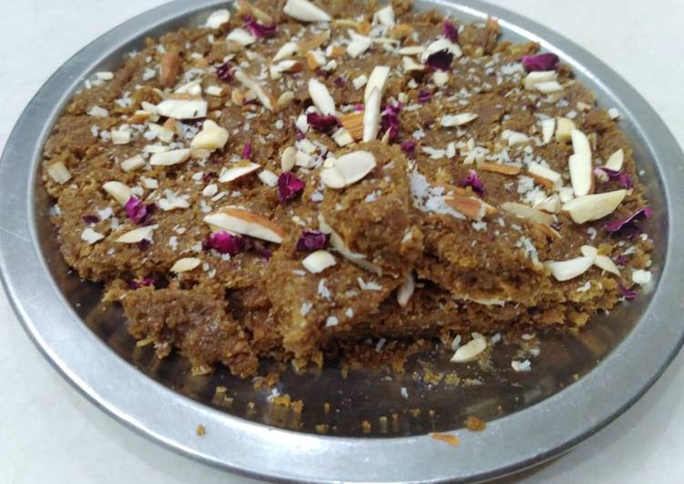 Dry coriander & coconut barfi