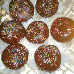 A picture of Homemade donuts.
