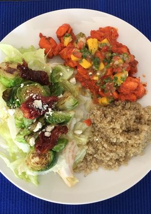 Una foto de Ensalada con coles de Bruselas