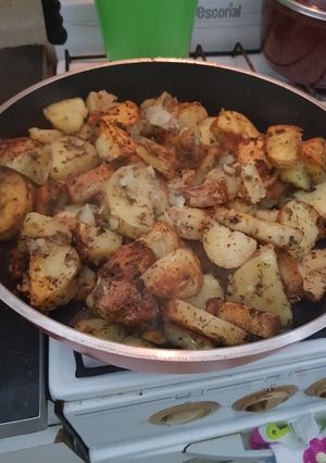 Una foto de Papas sin horno!