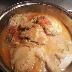 A picture of Greek Yogurt Butter Chicken Stew.