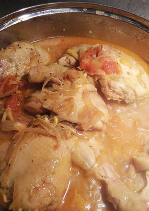 A picture of Greek Yogurt Butter Chicken Stew.