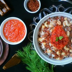 A picture of Koshari Rice from Egypt.