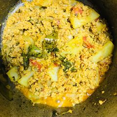 Stir fried Aloo Keema A picture of Stir fried Aloo Keema.