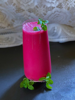A picture of Beetroot Lassi Smoothie.