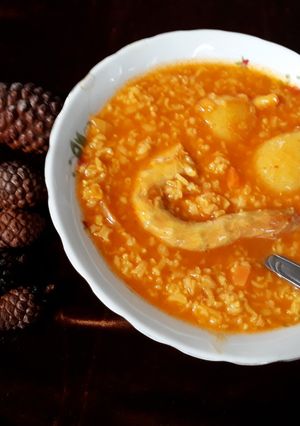 عکسی از دستور سوپ گردن مرغ وشلغم