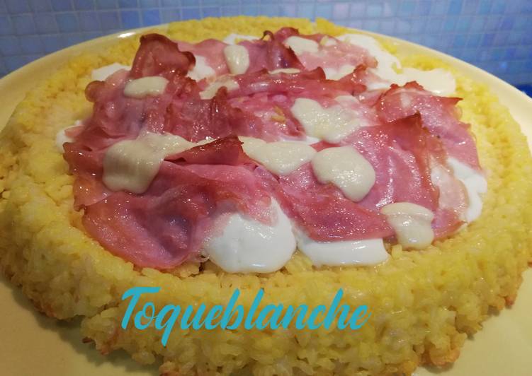 Crostata di riso con stracchino e mortadella