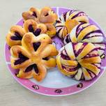 氣炸 扭紋&花型紫薯麵包
